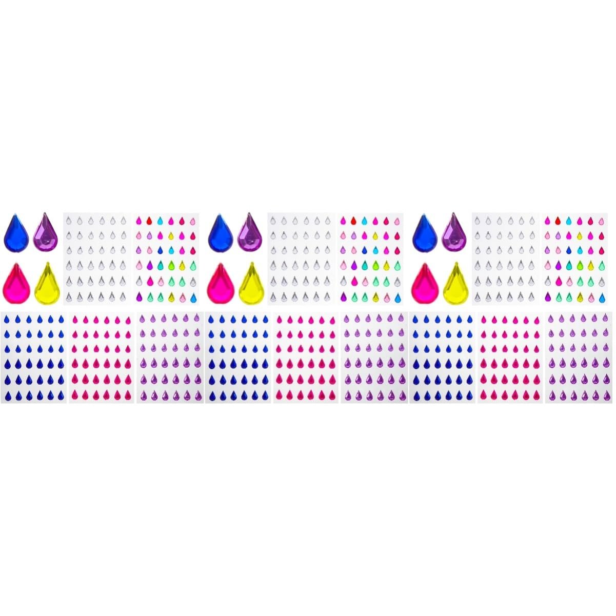 Стразы для макияжа глаз FRCOLOR, 15 листов, наклейки со стразами, кристаллы для детей, драгоценные камни для лица, бриллианты для ногтей, ювелирные изделия, фото №1