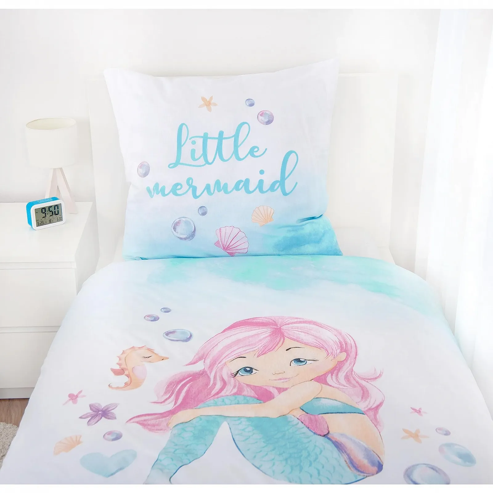 Комплект детского постельного белья Herding Young Collection Mermaid наволочка 80 x 80 см пододеяльник 135 x 200 см на гладкой молнии хлопок разноцветный, фото №4