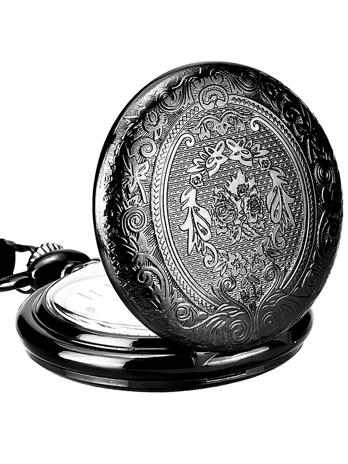 Taschenuhr JewelryWe Классическая Аналоговая Кварцевая Серебряная Зелёный С циферблатом, который светится, фото №4