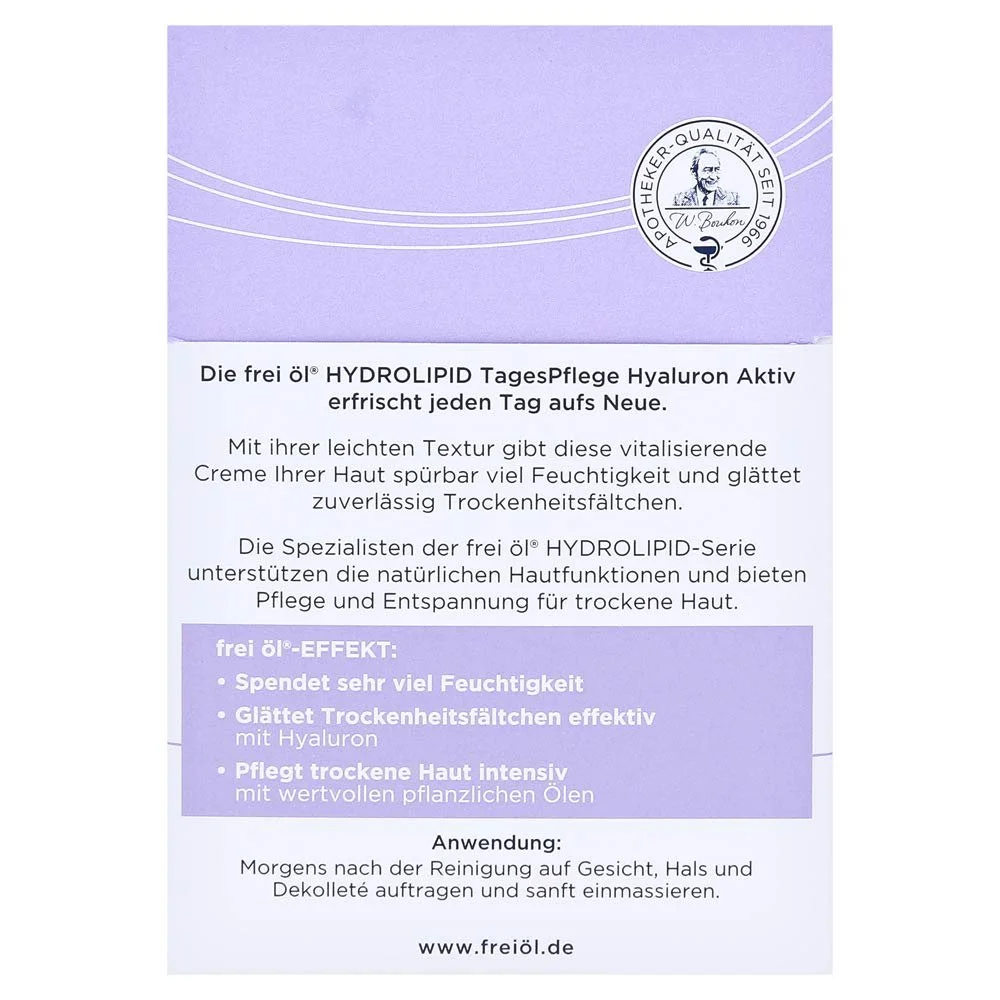 Денний крем frei öl Hydrolipid Hyaluronic Active 50 мл, фото №2 Денний крем frei öl Hydrolipid Hyaluronic Active 50 мл, фото №2