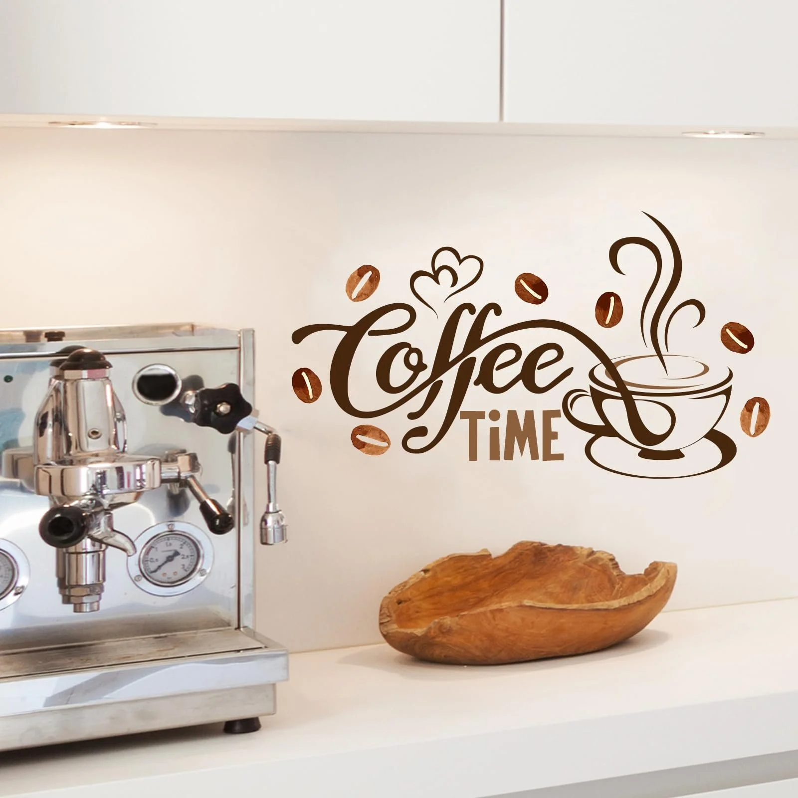 Наклейка на стіну Coffee Time But First Coffee Cappuccino, фото №4