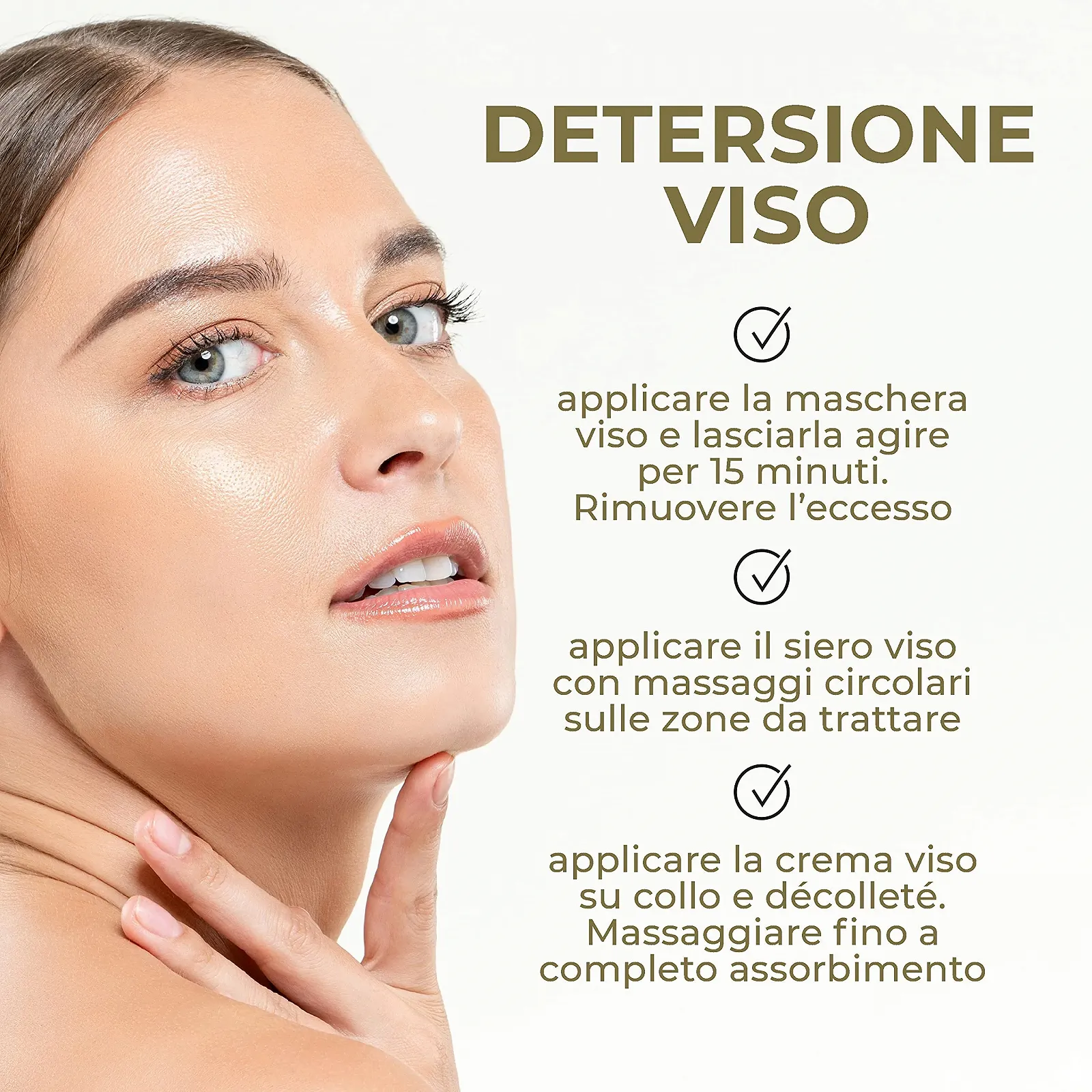 Маска для обличчя з чистою гіалуроновою кислотою - колоїдне золото - відновлює, фото №7