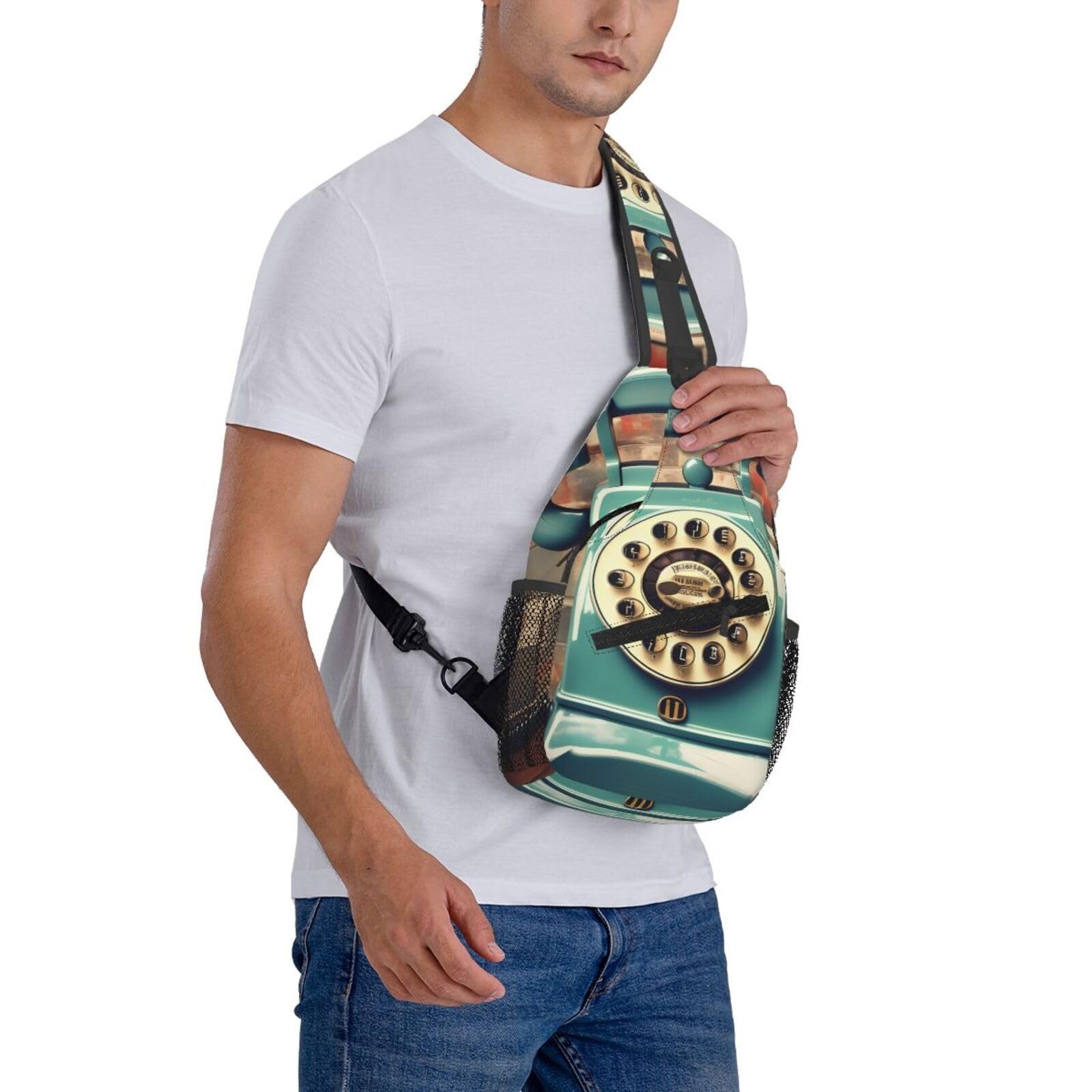 Рюкзак через плече Sling Bag з принтом Retro London Чорний, фото №3 Рюкзак через плече Sling Bag з принтом Retro London Чорний, фото №3