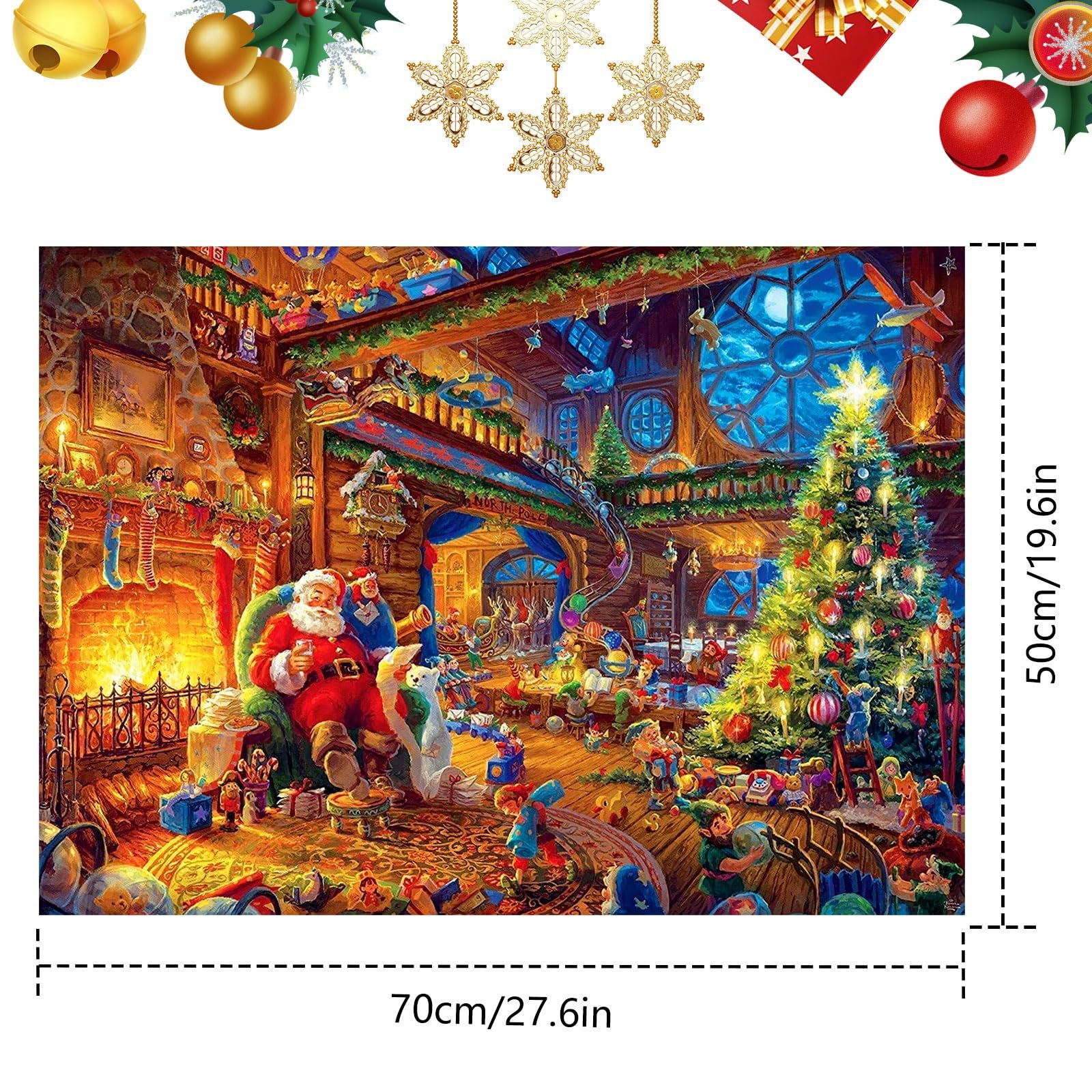 Пазл Santa Claus, 1000 елементів, Санта біля каміна, Різнокольоровий, фото №3