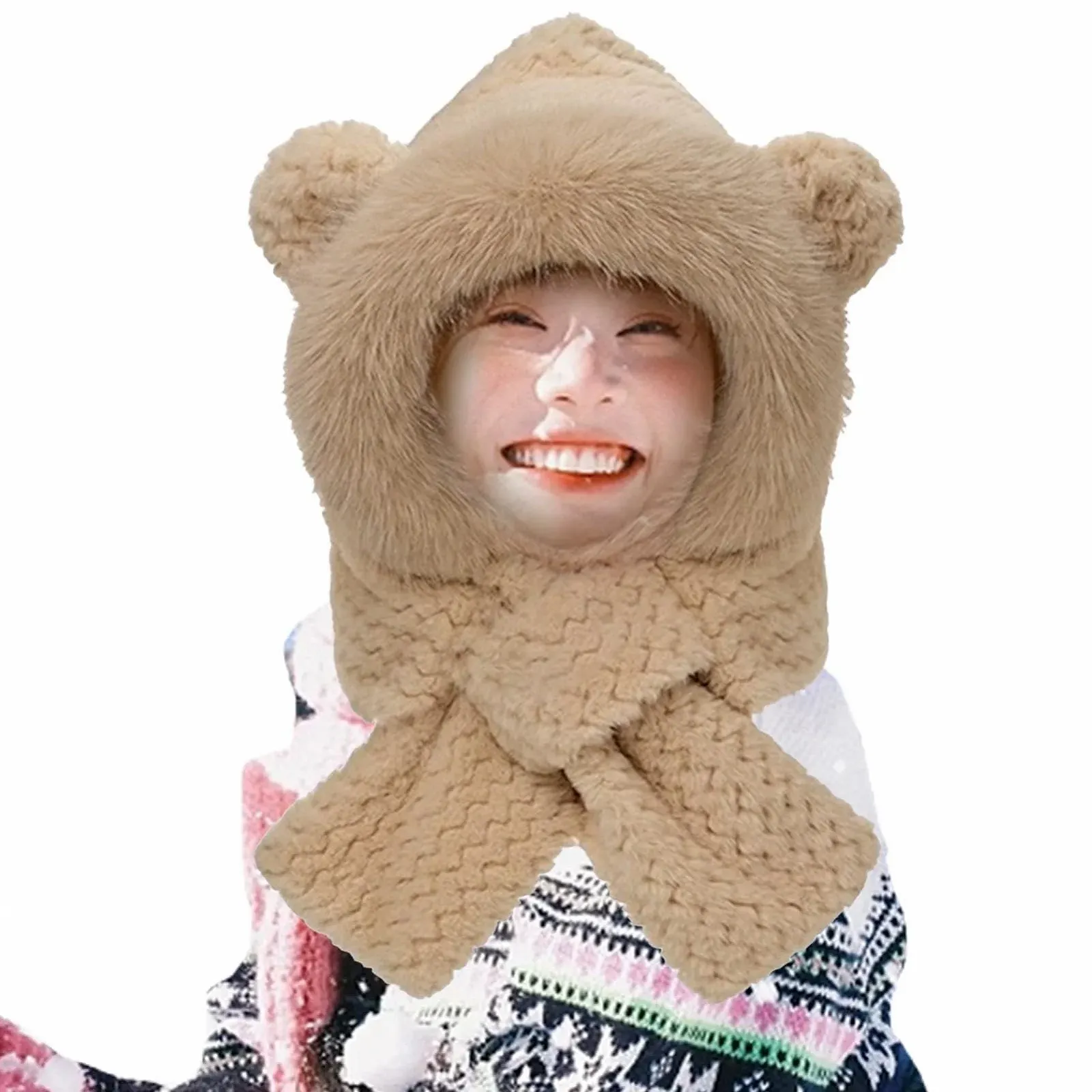 Пушистая шапка с медвежьими ушками Gupcaqosjw, фото №3 Пушистая шапка с медвежьими ушками Gupcaqosjw, фото №3