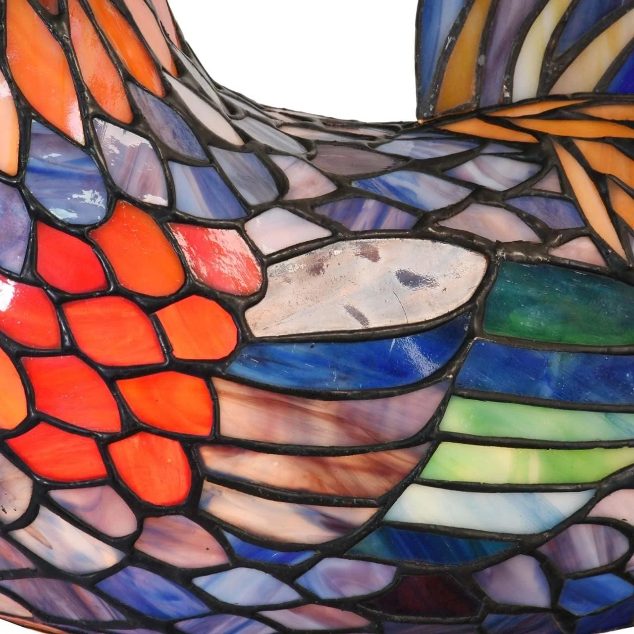 Настільна лампа Bieye L30834 Rooster Tiffany Style Stained Glass Multi-color, фото №4