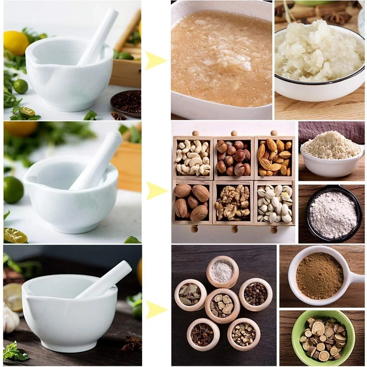 Ступка з товкачем керамічна, для спецій, імбиру, часнику, фото №2