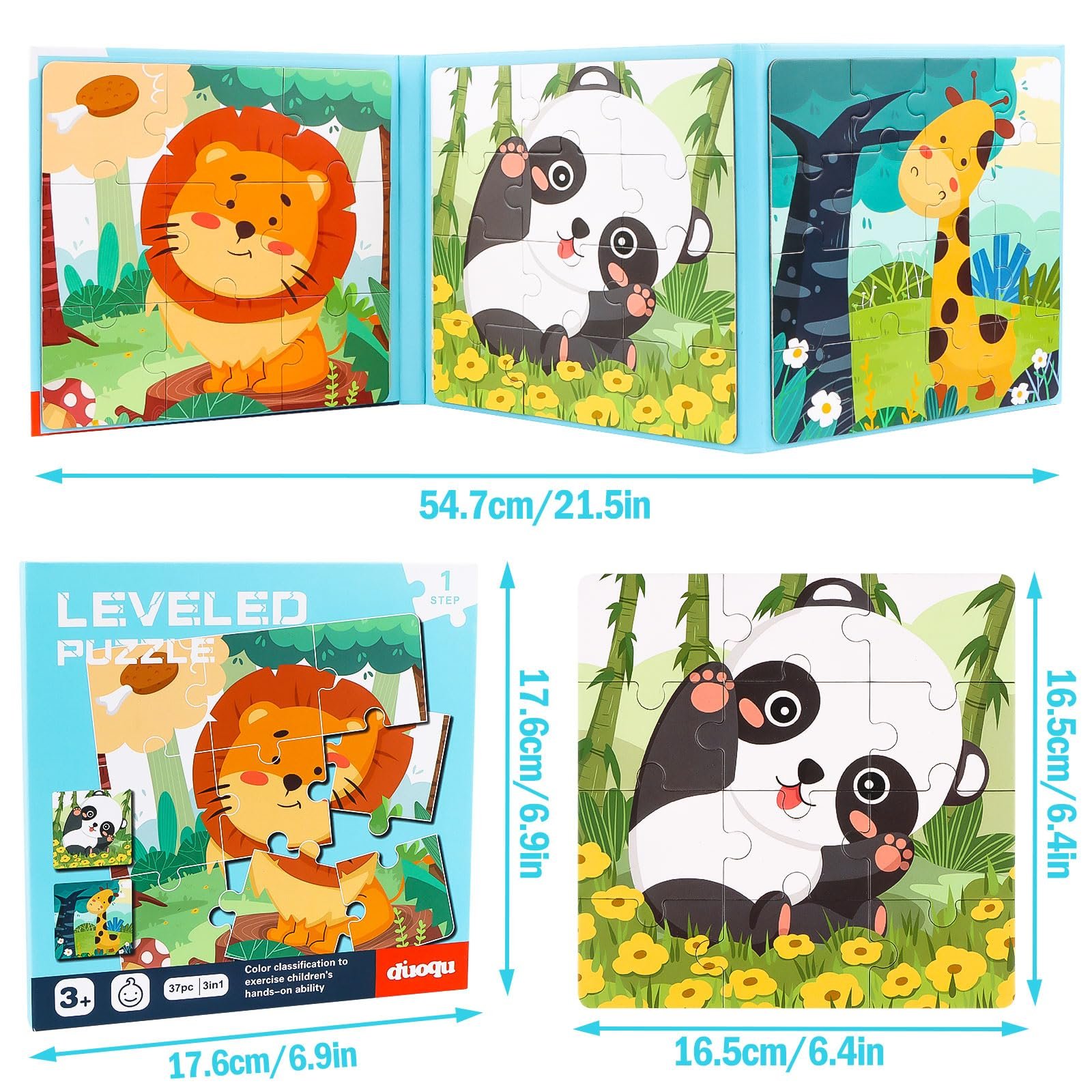 Магнітний пазл Тварини 3 в 1 від 2 років, фото №2 Магнітний пазл Тварини 3 в 1 від 2 років, фото №2