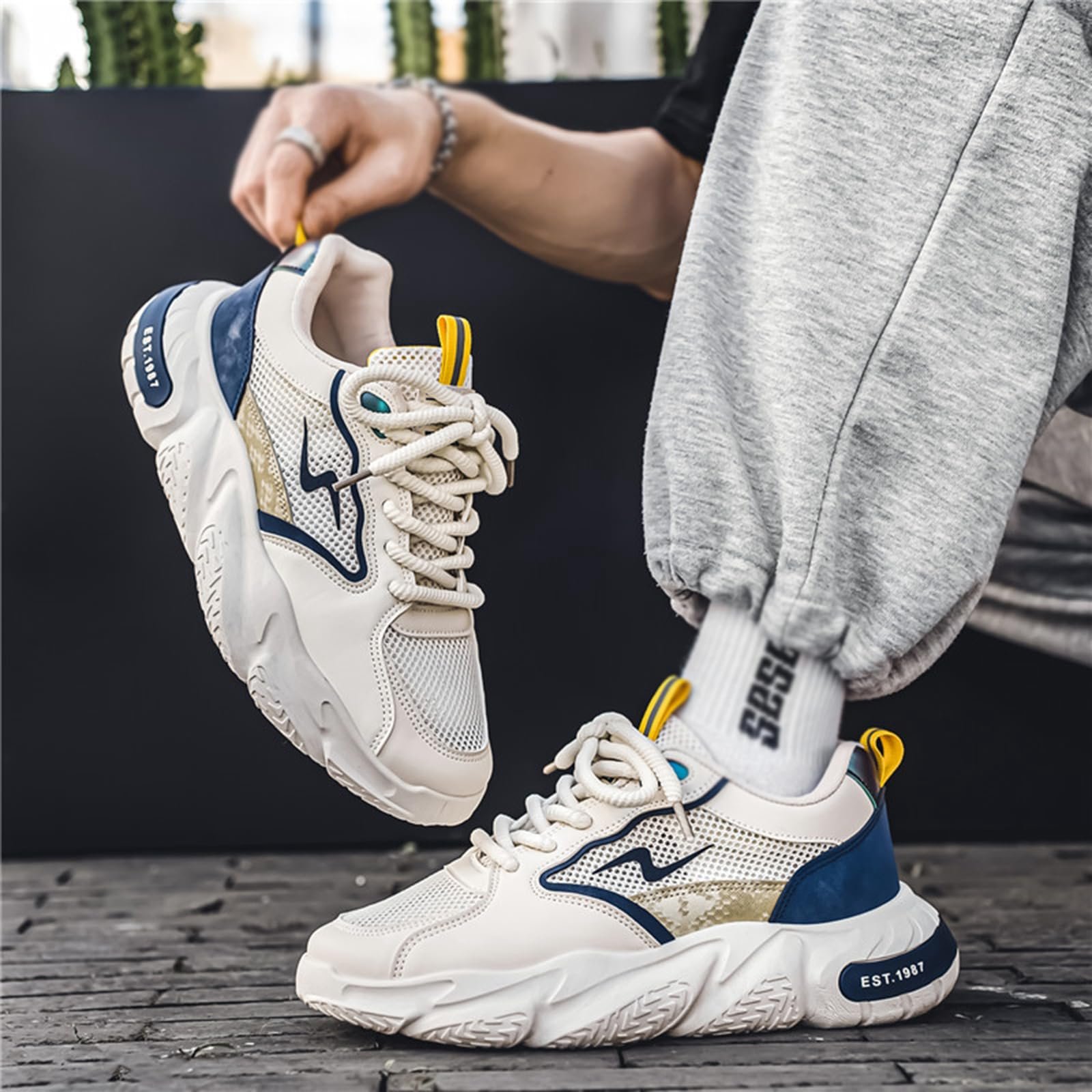 Чоловічі дихаючі спортивні кросівки CHICMARK на шнурівці для бігу та походів, фото №4