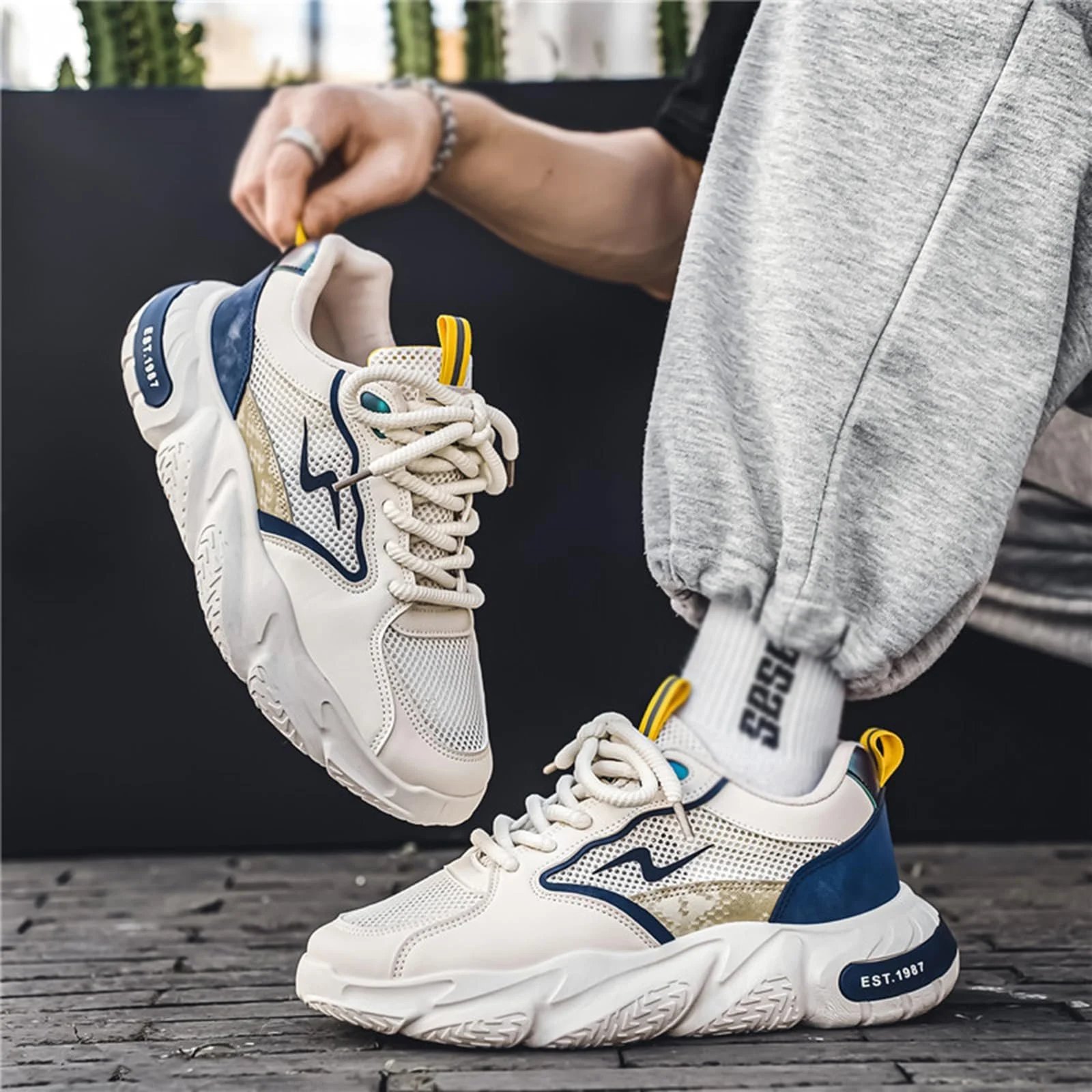 Мужские дышащие спортивные кроссовки CHICMARK Повседневные кроссовки на шнуровке для хайкинга, фото №4