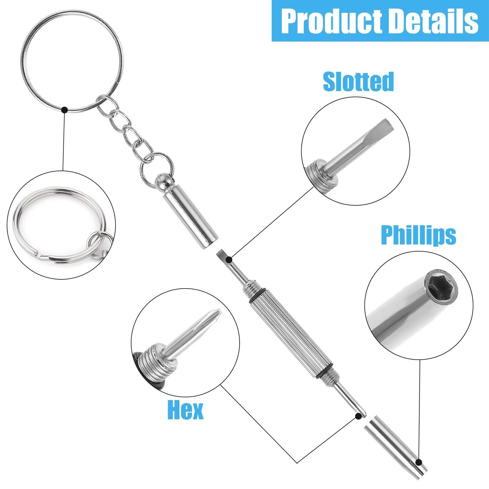 Набір Викрутка Міні 3-в-1 Скло Нержавіюча сталь, фото №2