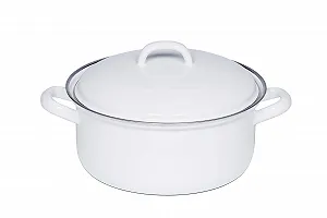 Кастрюля Riess Country-Edelweiss 0131-033 с крышкой 22 cm белая - Фото 1