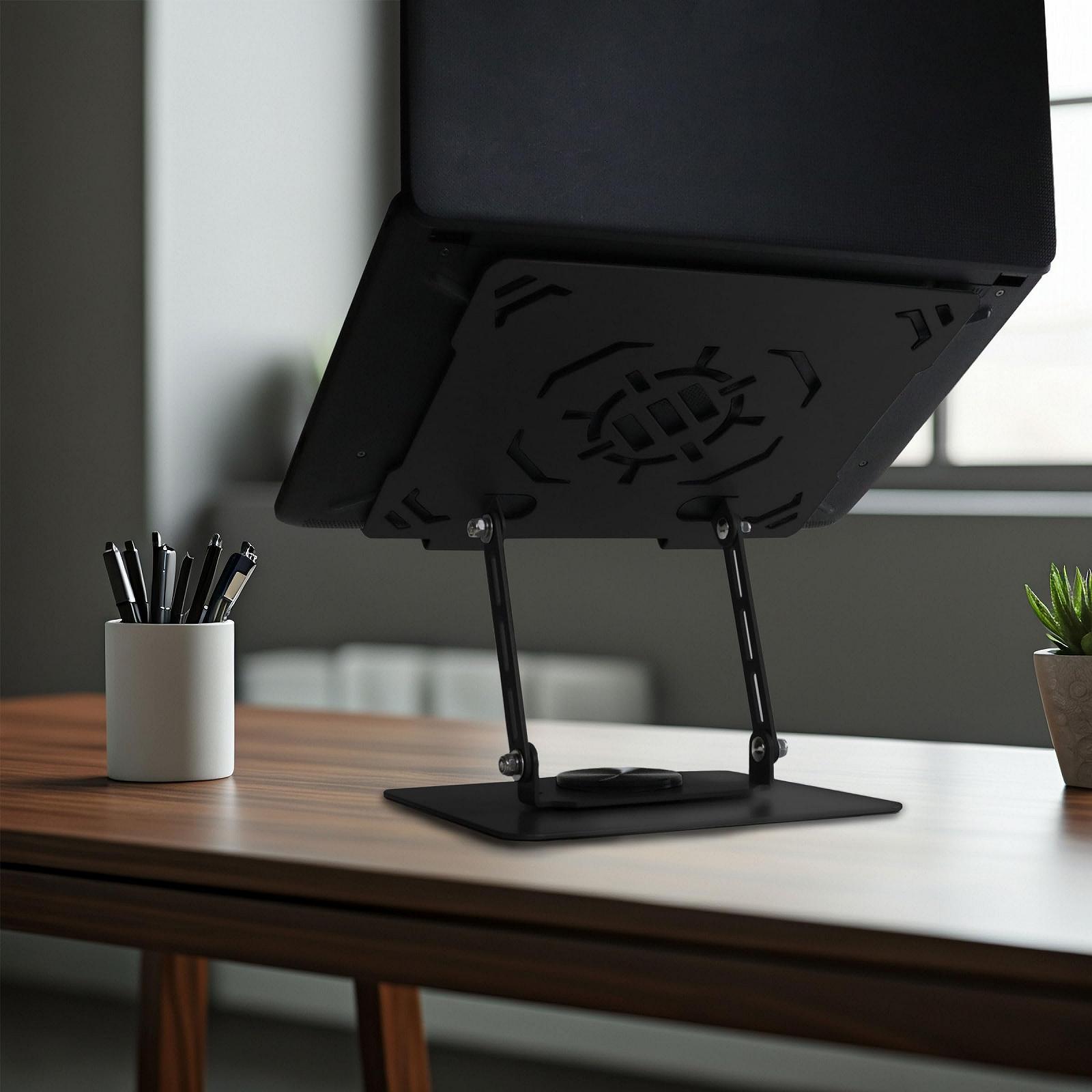 Підставка для ноутбука обертова ENHANCE R1 з 3 тримачами для кабелів Металева регульована, фото №6