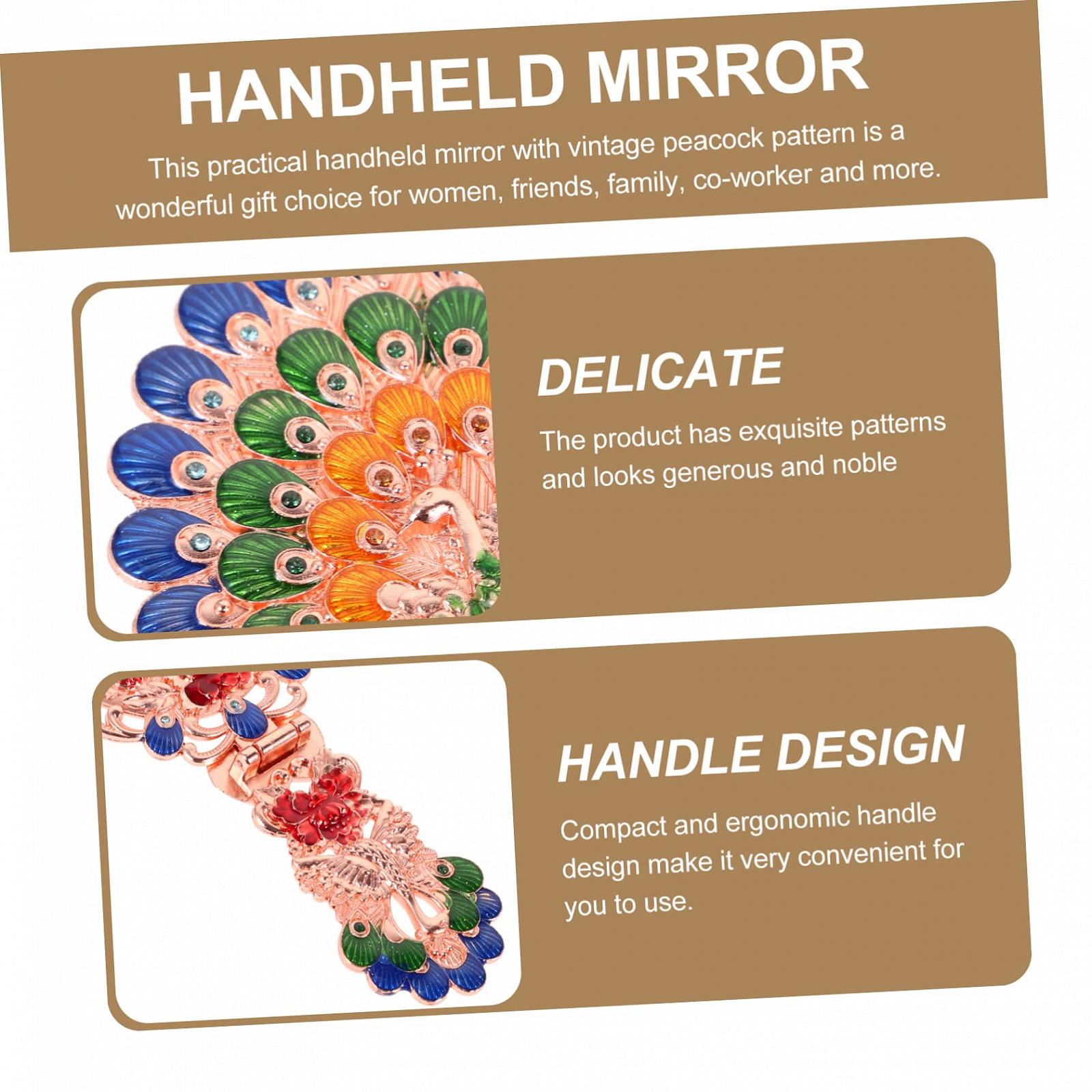 Зеркало Angoily 5St Ретро-косметическое зеркало винтажное ручное зеркало с животным наполнением ретро-ручное зеркало портативное ручное зеркало зеркало маленькое ручное зеркало портативное зеркало путешествия стекло, фото №4