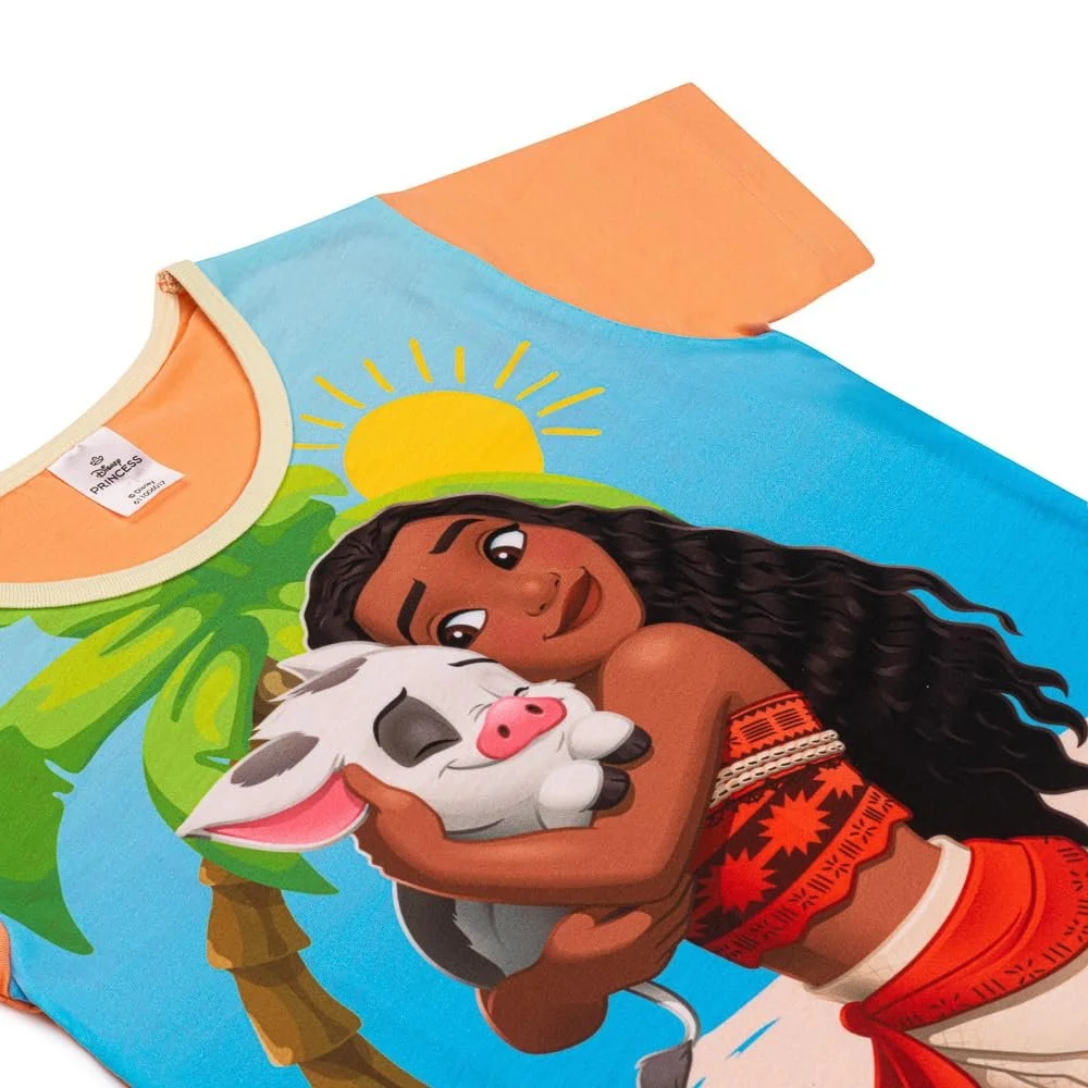 Піжамний комплект Disney Moana для дівчат - М'яка бавовна, короткий рукав, фото №5 Піжамний комплект Disney Moana для дівчат - М'яка бавовна, короткий рукав, фото №5