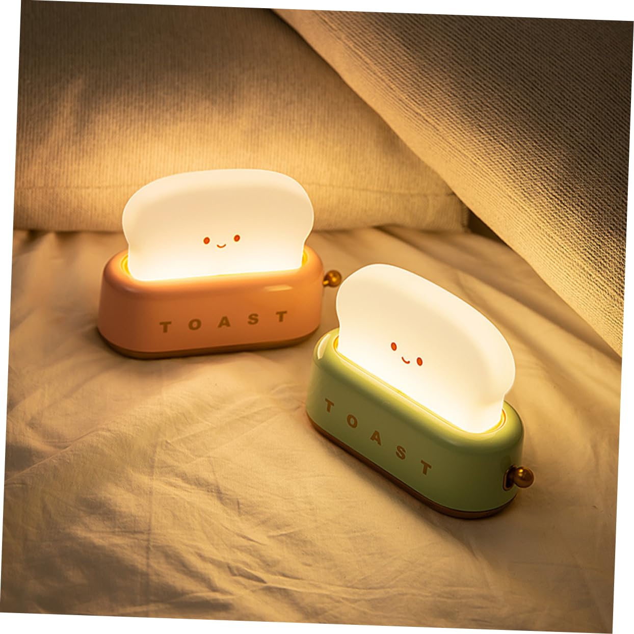 Іграшкова лампа HOMSFOU Pack of 4 Toaster Light Children's Lamp Toy Декоративна нічна лампа для дітей Настільна лампа для столу Мила нічна лампа з батарейками, фото №3