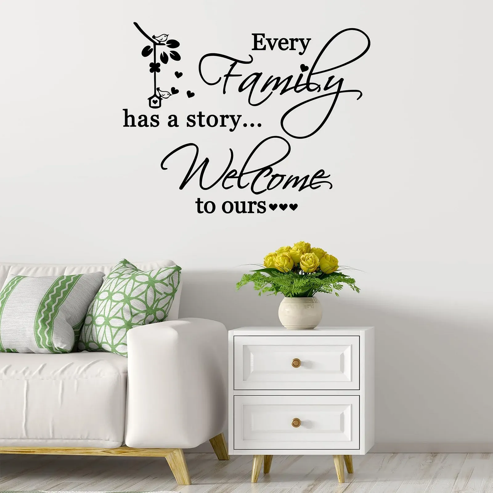 Наклейка на стену Jiayaus Цитата Every Family Has A Story Виниловая 44 x 34 см, фото №4