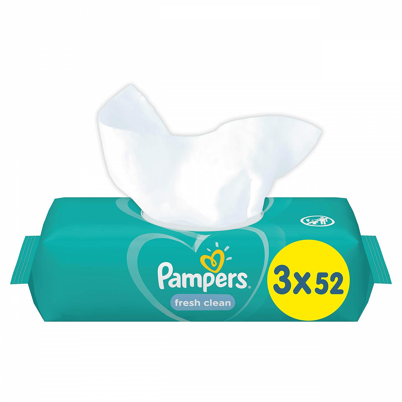 Серветки дитячі Pampers Fresh Clean 52 шт Бірюзовий, Білий, фото №3