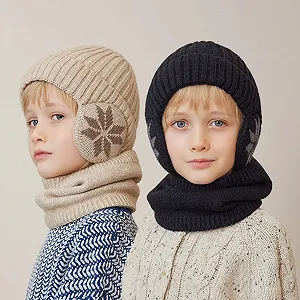 Шапка і шарф behound Дитячі зимові флісові, в'язані, захист вух synthetic.ua - Фото 1