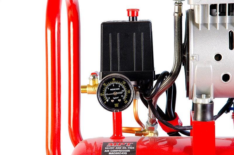 Компресор безшумний MPT PROFI OIL FREE 24 л 800 Вт 1450 об/хв 7 атм мідна обмотка MAC80243S, фото №7