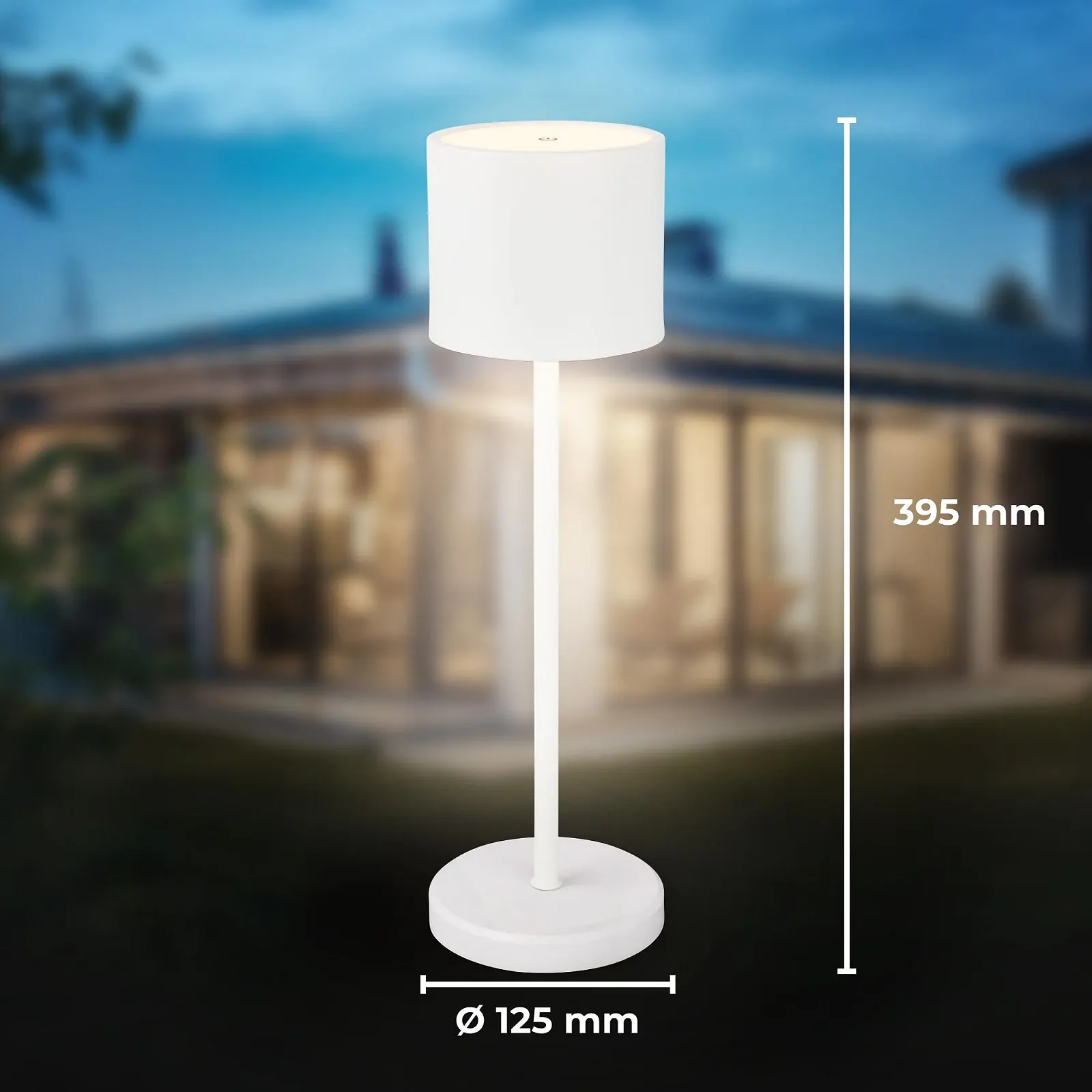 Світлодіодна настільна лампа B.K.Licht бездротова IP44 зі ступінчастим димуванням змінна батарея 39,5 см біла, фото №9