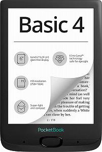 Электронная книга 6" PocketBook Basic 4 256 МБ / 8 ГБ / Linux / Wi-Fi / MicroSD / E Ink Carta дісплей / 1024 x 758 / Черний - Фото 1