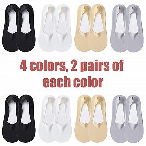 Женские носки-балетки, 8 пар, Невидимые носки, Нескользящие носки с силиконовой подушечкой, 36-41, разноцветные, One size fits all synthetic.ua - Фото 1