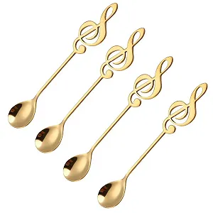 Ложка чайна з нержавіючої сталі у формі музичних нот, 4 шт - Фото 1
