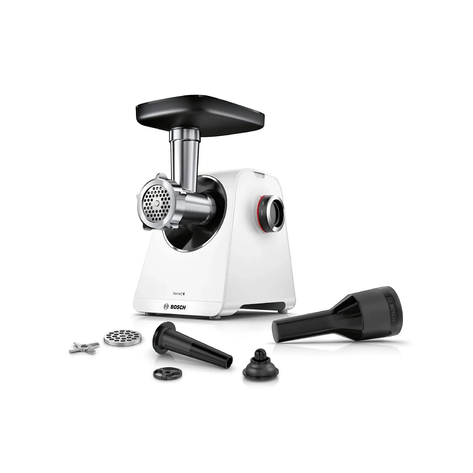Мясорубка Bosch MultiPower MFWS607W Series 6 2100 Вт 2 диска Кеббе Белая, фото №1