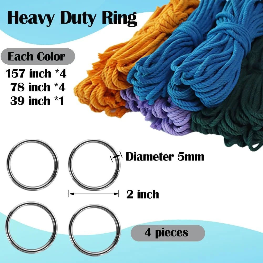 Набір для макраме Suo Long для дорослих 4 підвіси для рослин шнур 4 мм аксесуари інструкція для початківців, фото №4 Набір для макраме Suo Long для дорослих 4 підвіси для рослин шнур 4 мм аксесуари інструкція для початківців, фото №4