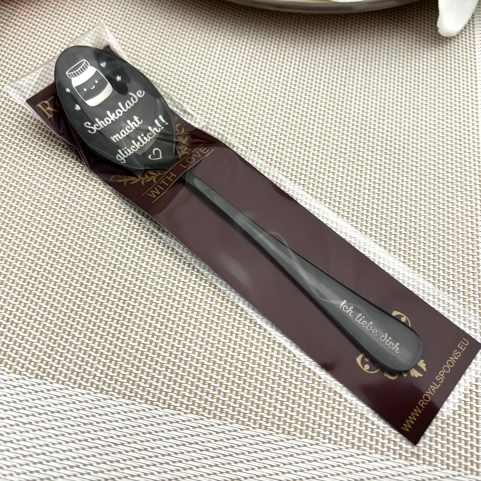 Ложка Десертна з гравіюванням для любителів шоколаду Індивідуальне гравіювання на шоколадній ложці, фото №2