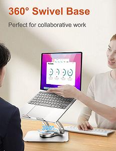 Подставка для ноутбука с вращающимся на 360

градусов основанием, эргономичная, регулируемая по высоте, серебристая, для ноутбуков 10-17 дюймов synthetic.ua - Фото 1