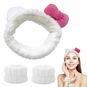 Пов'язка для спа, Еластичні напульсники для вмивання обличчя для жінок - Фото 1