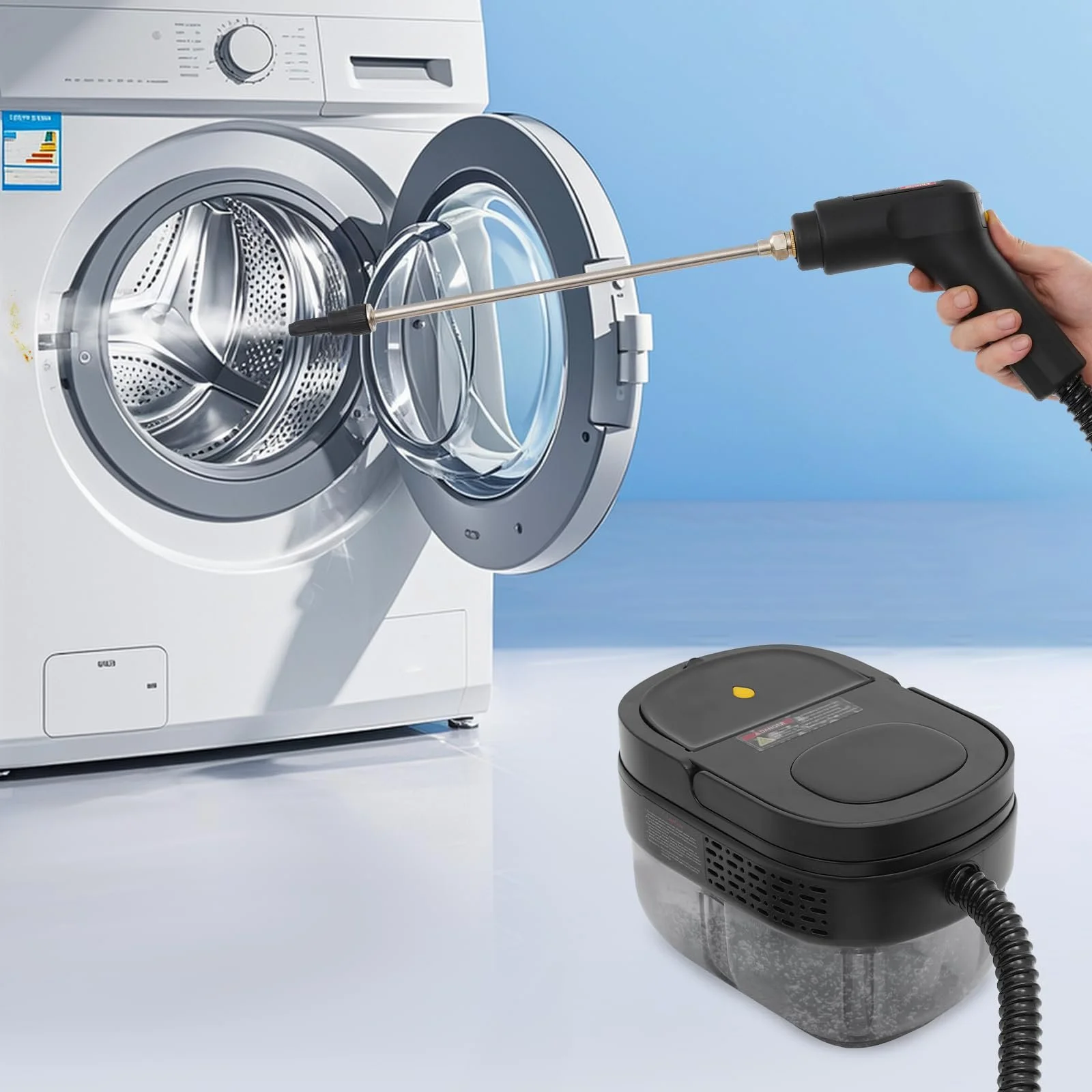 Пароочисник 1500 Вт 1600 мл 3 бар Black, фото №3