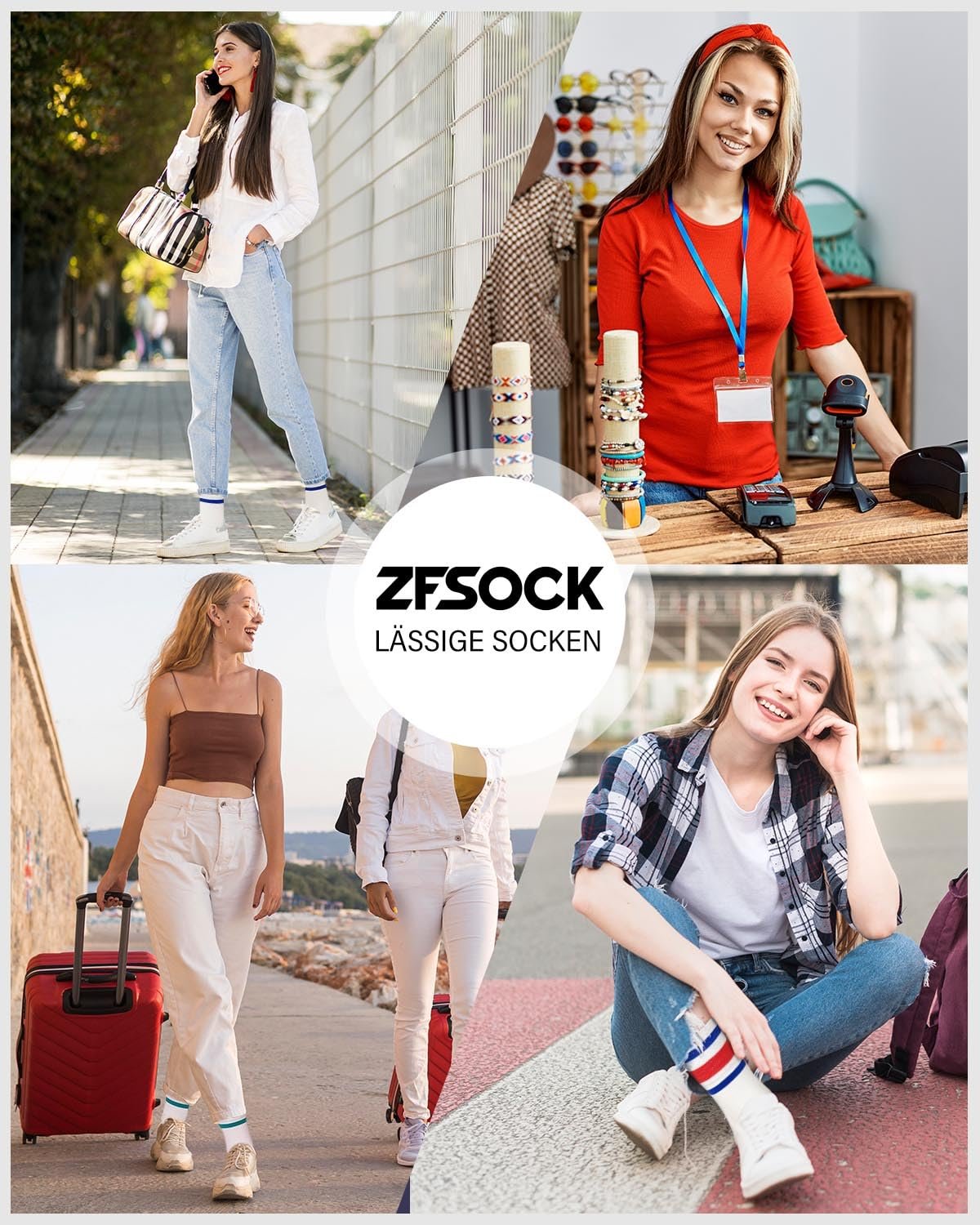 Женские хлопковые носки Crew, Черный, 5 пар, 35-38, фото №5