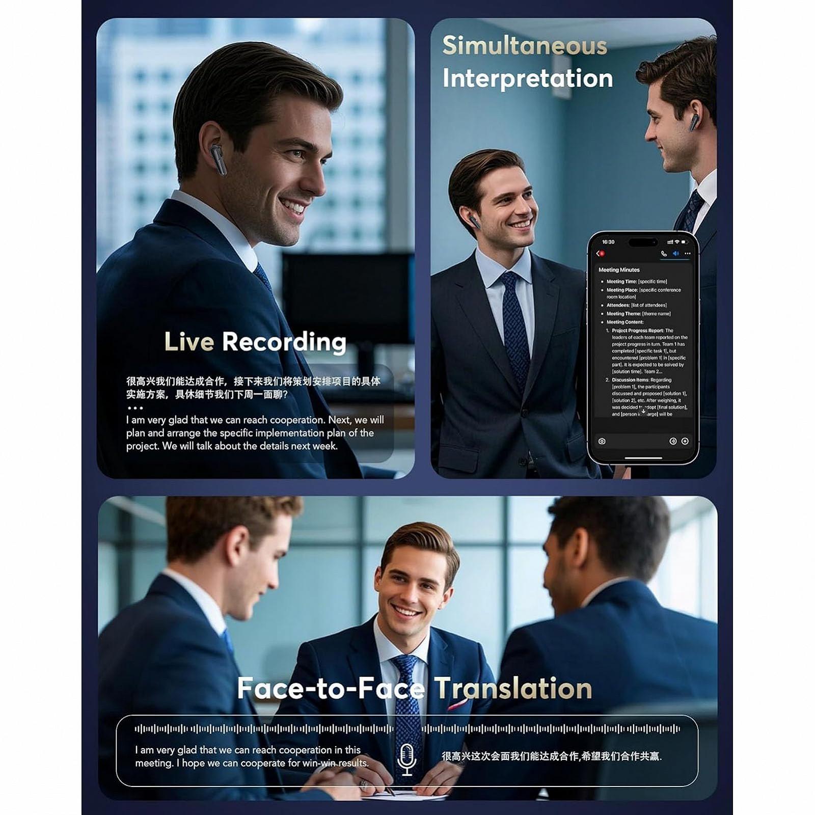 Навушники для перекладу Sorandy AI, 5.4, 164 мови, режими перекладу 7, фото №5