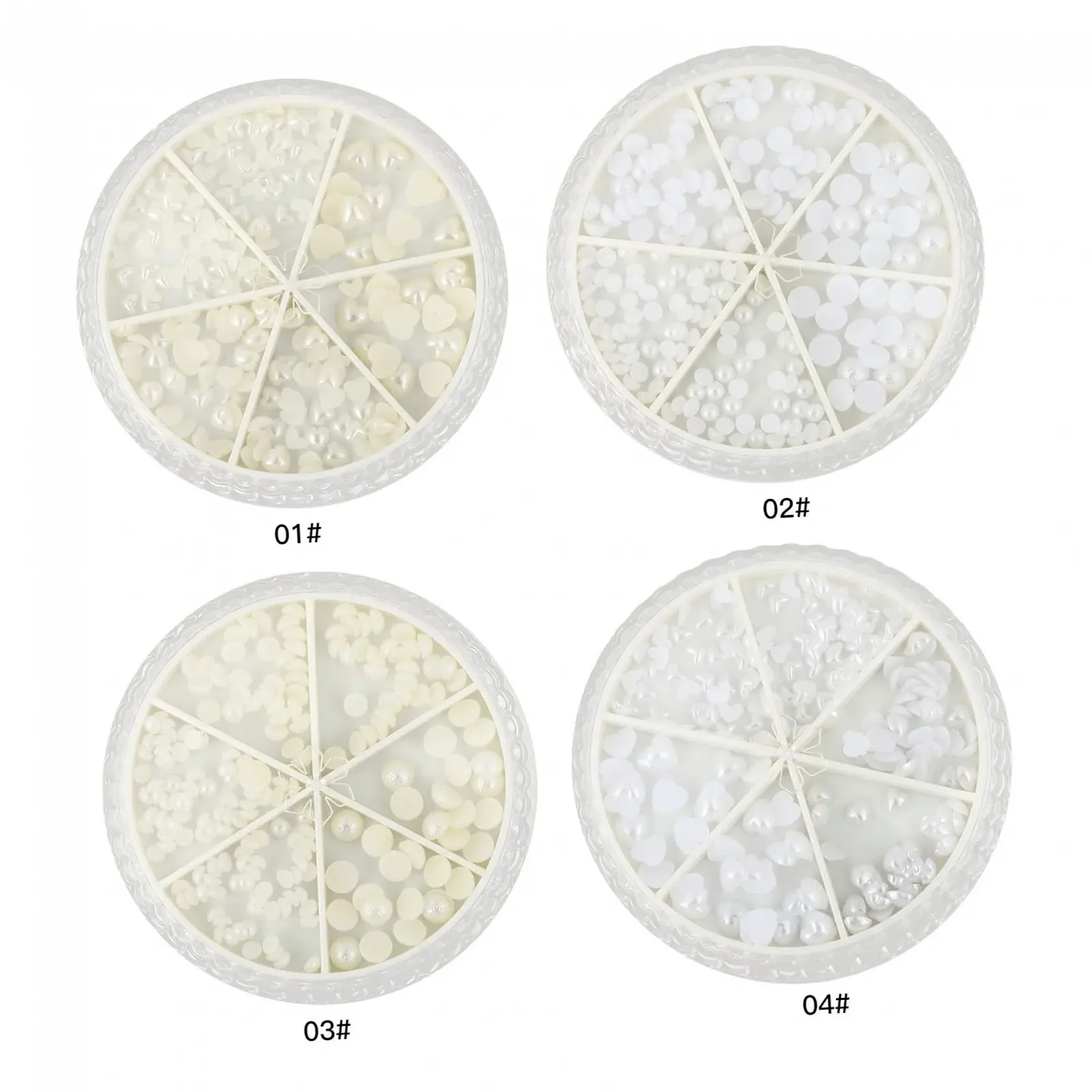 Украшения для ногтей Mikinona 2 коробки, ABS, белые, фото №7