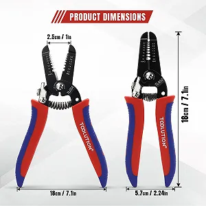 Стриппер и кусачки для проводов 10-22AWG набор 2 шт. с фиксатором synthetic.ua - Фото 1