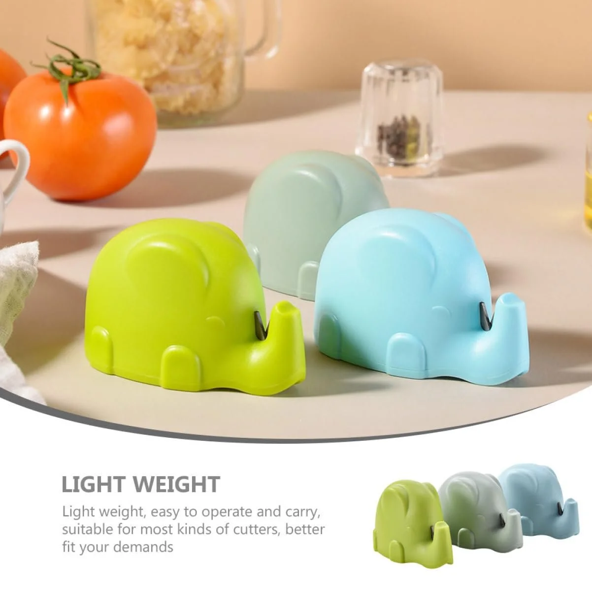 Точилка для ножів Zerodeko Elephant 3 шт. Зелена та синя, фото №4