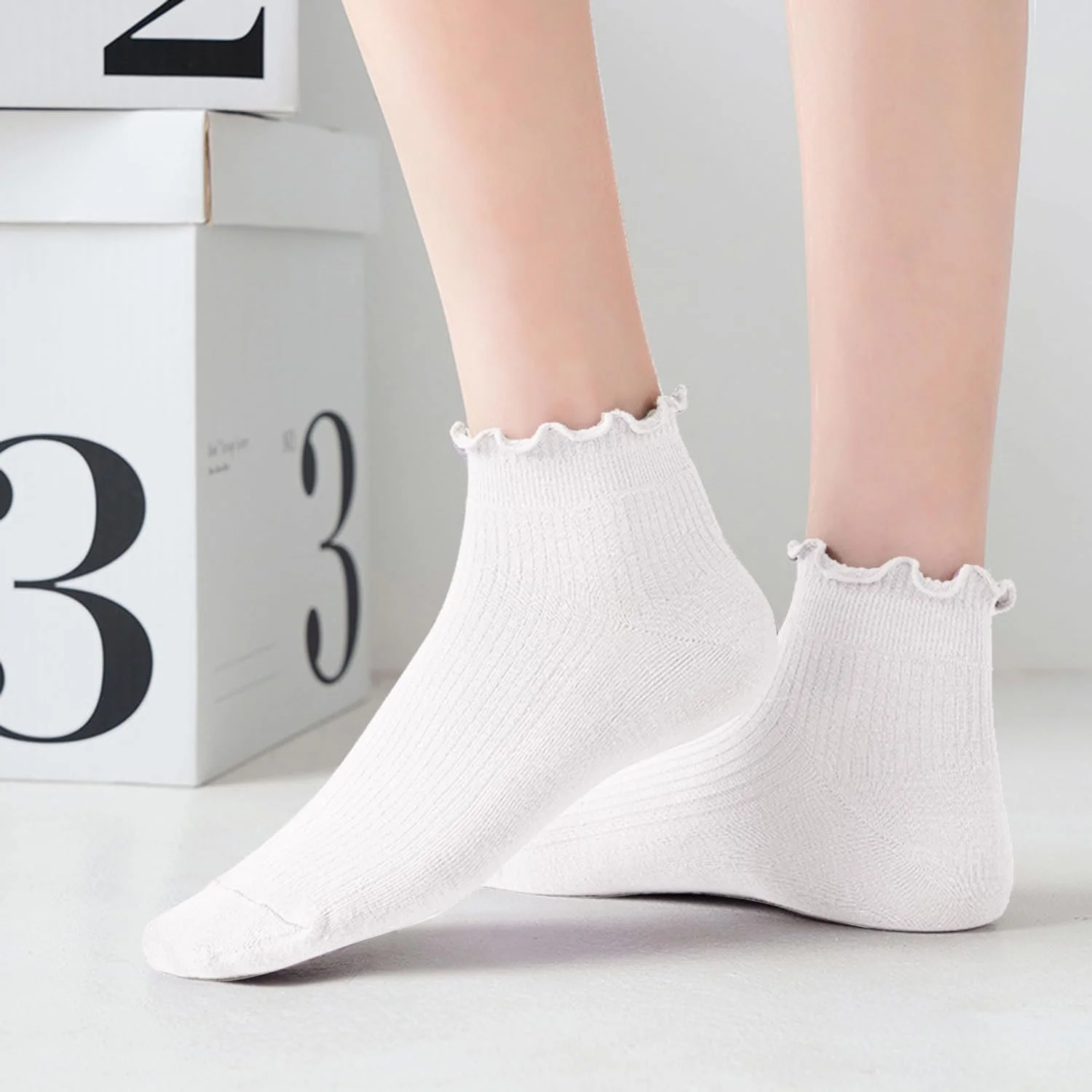 Носки с оборками d'Alene to, 4 пары, белые, фото №2 Носки с оборками d'Alene to, 4 пары, белые, фото №2