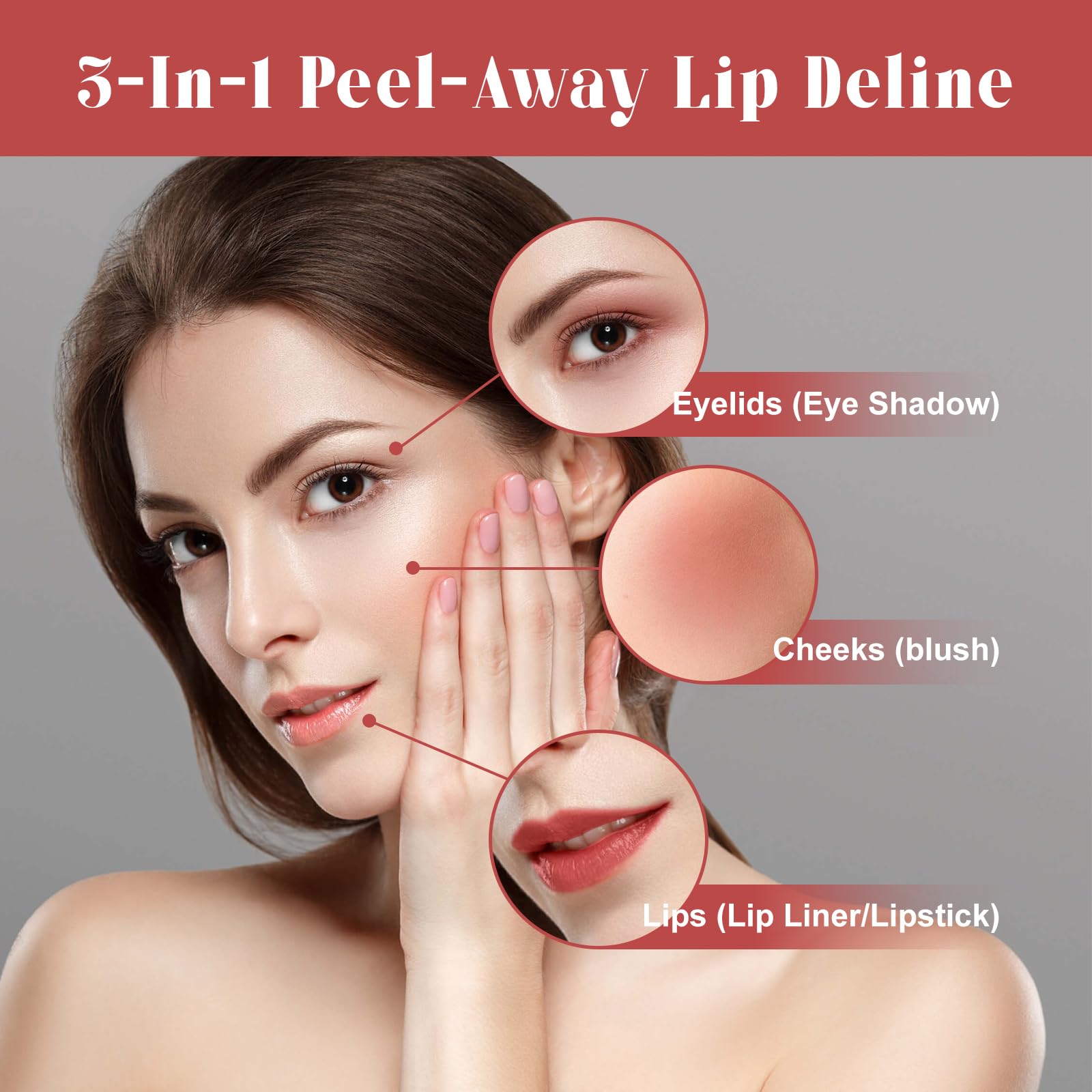 Набор карандашей для губ Pakivs 3 шт. съёмные Тату-карандаши для контура губ, фото №4