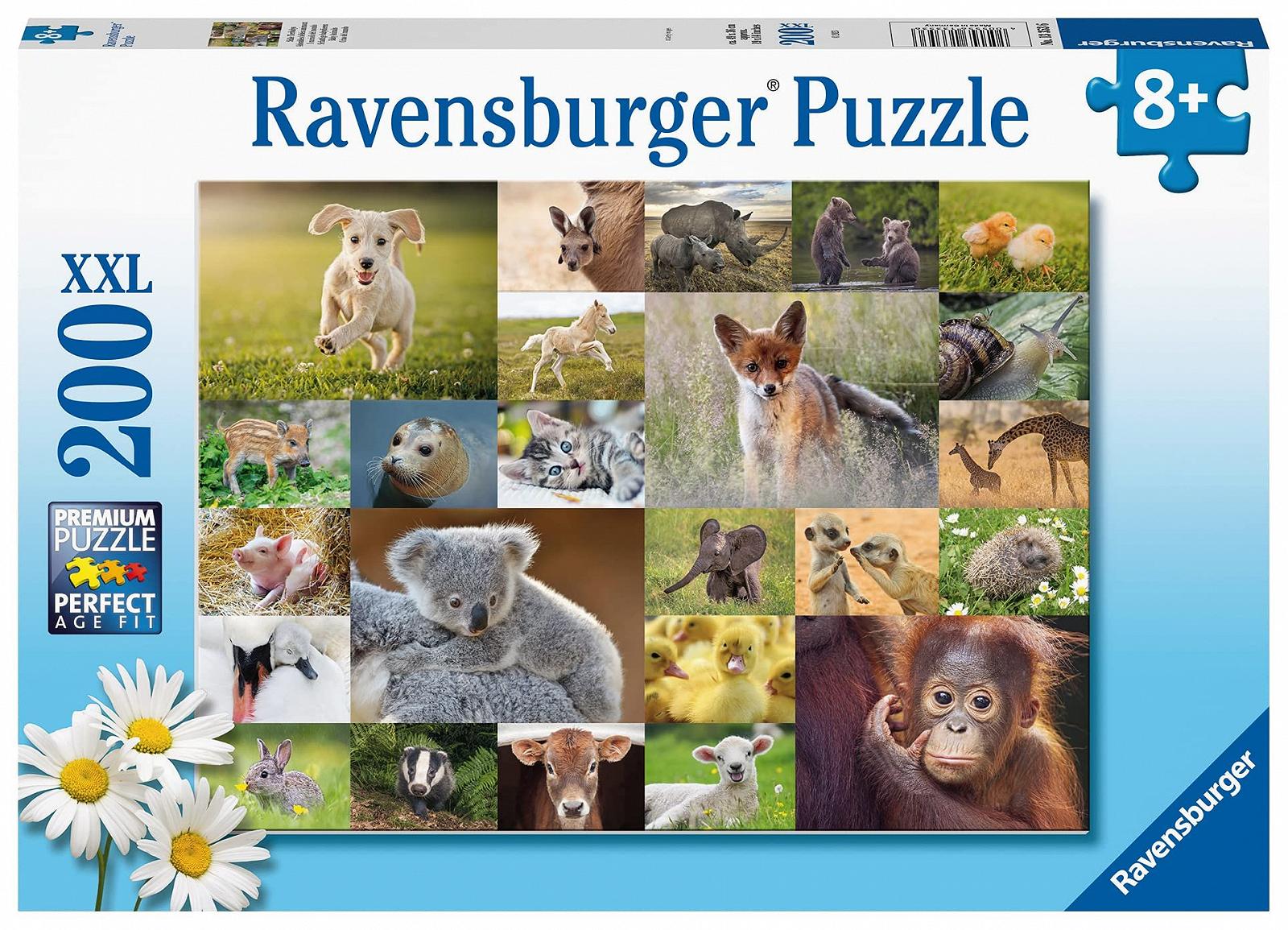 Дитячий пазл Ravensburger XXL Cute Animal Babies 13353 200 елементів 8+, фото №1