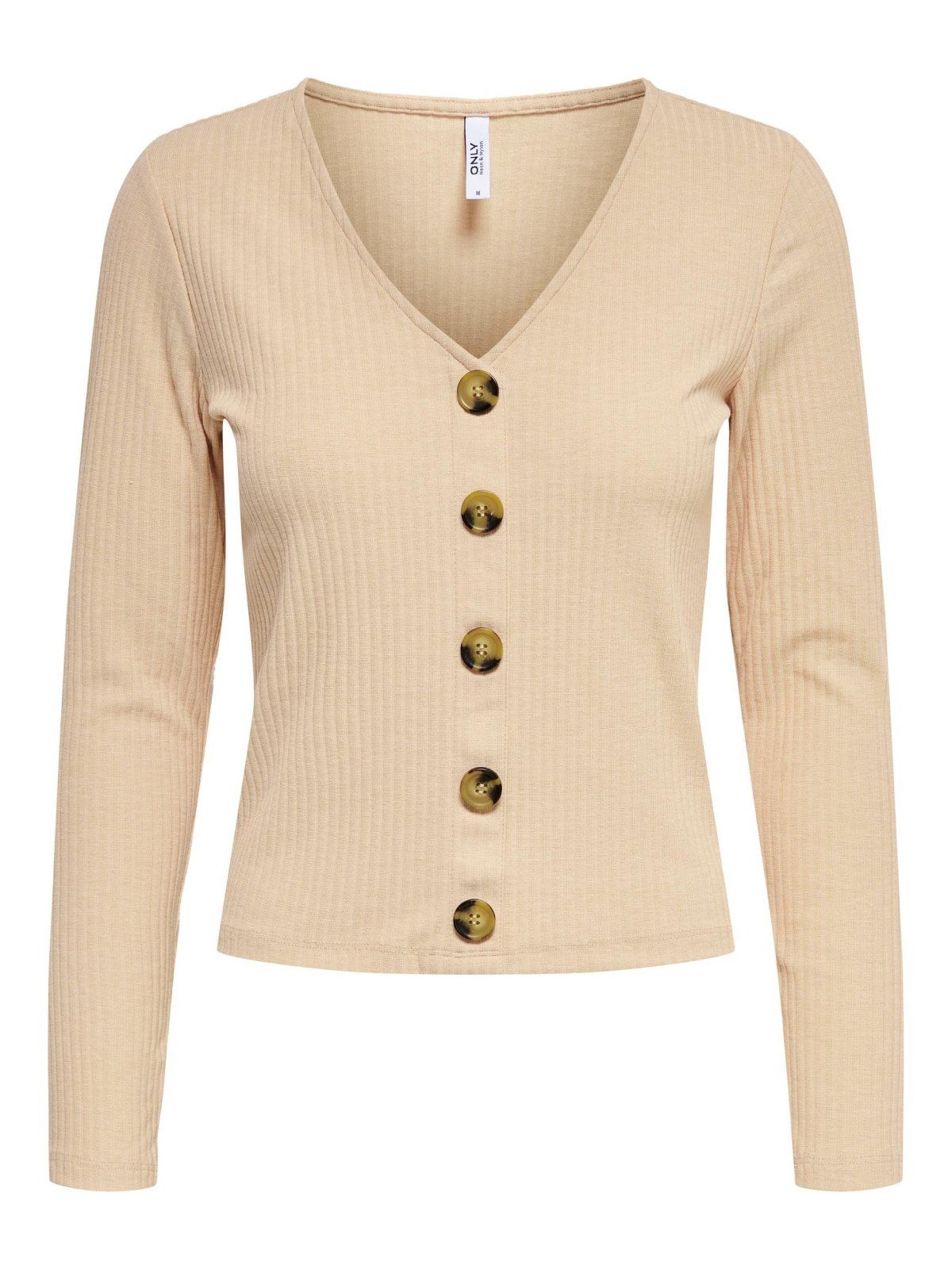 Блуза ONLNELLA L/S BUTTON TOP CS NN 15261547-Toasted Almond ONLY Бежевий XS, фото №1