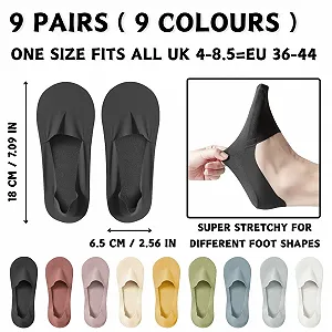 Носки KEYRI, 9 пар, женские, невидимые, для кроссовок, без следа, противоскользящие носки с силиконовой подушечкой, короткие полуноски synthetic.ua - Фото 1