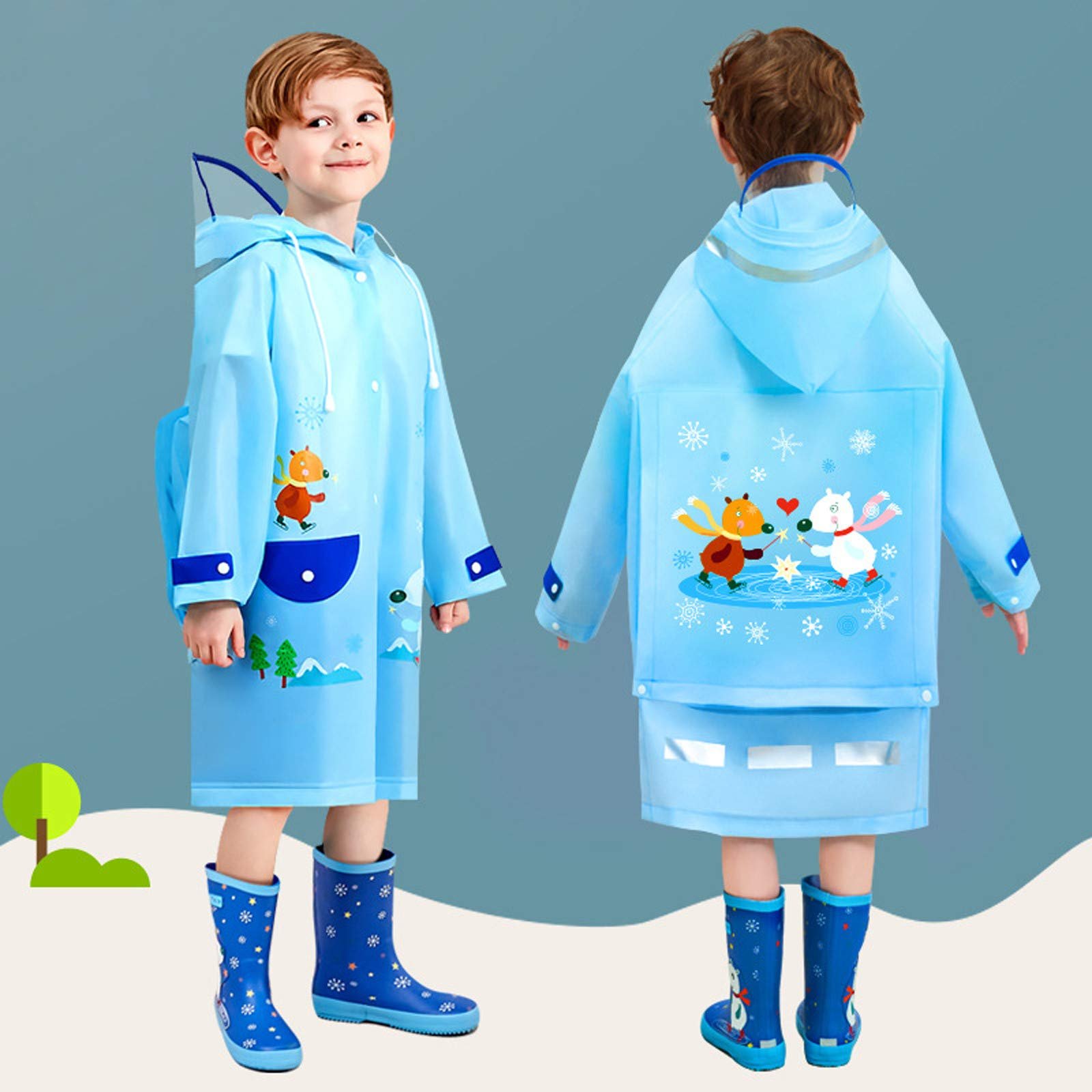 Вітровка з капюшоном, пончо для хлопчиків, водонепроникний, фото №2