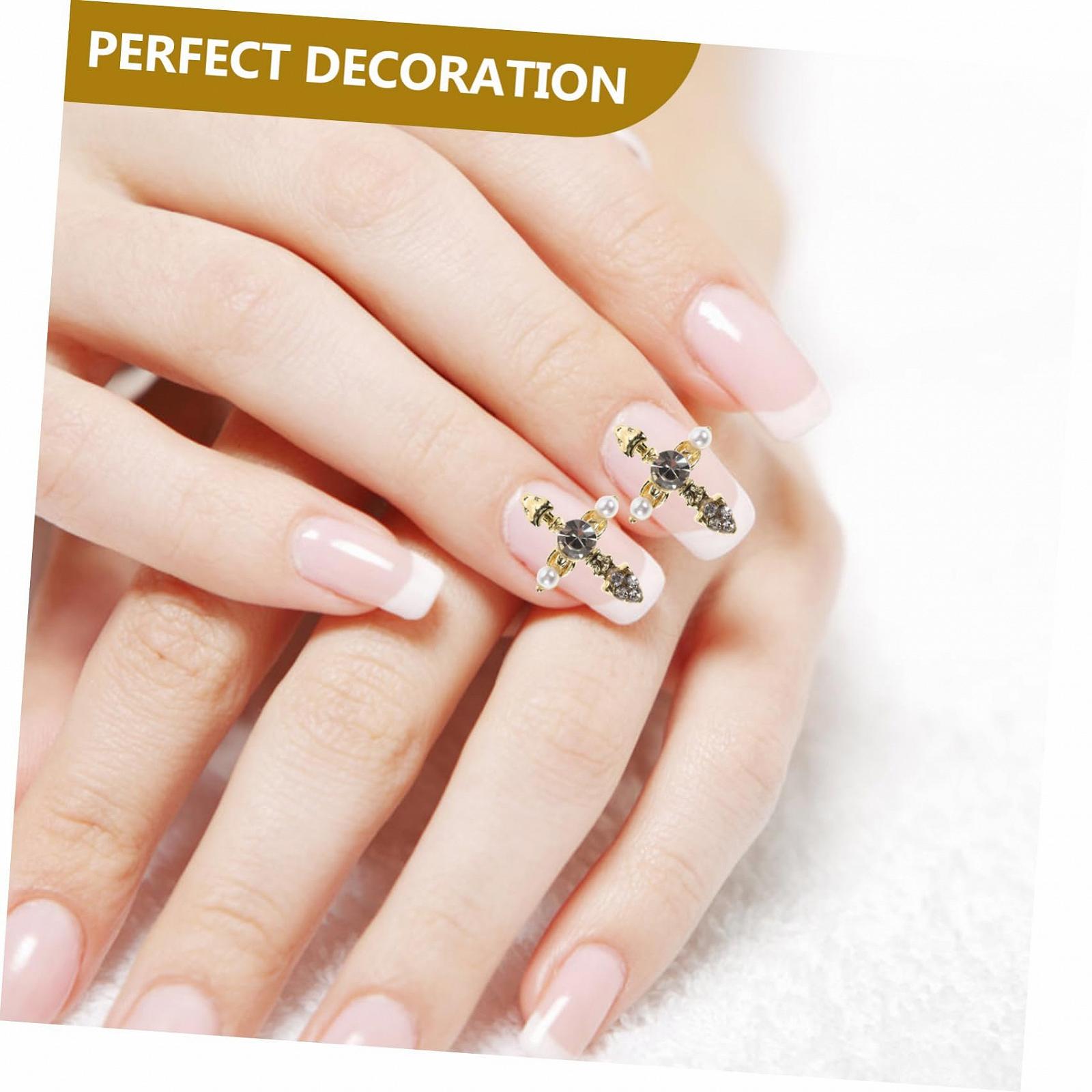 Підвіска Хрест для нігтів PLAFOPE, для манікюру, прикраса для нігтів, фото №2