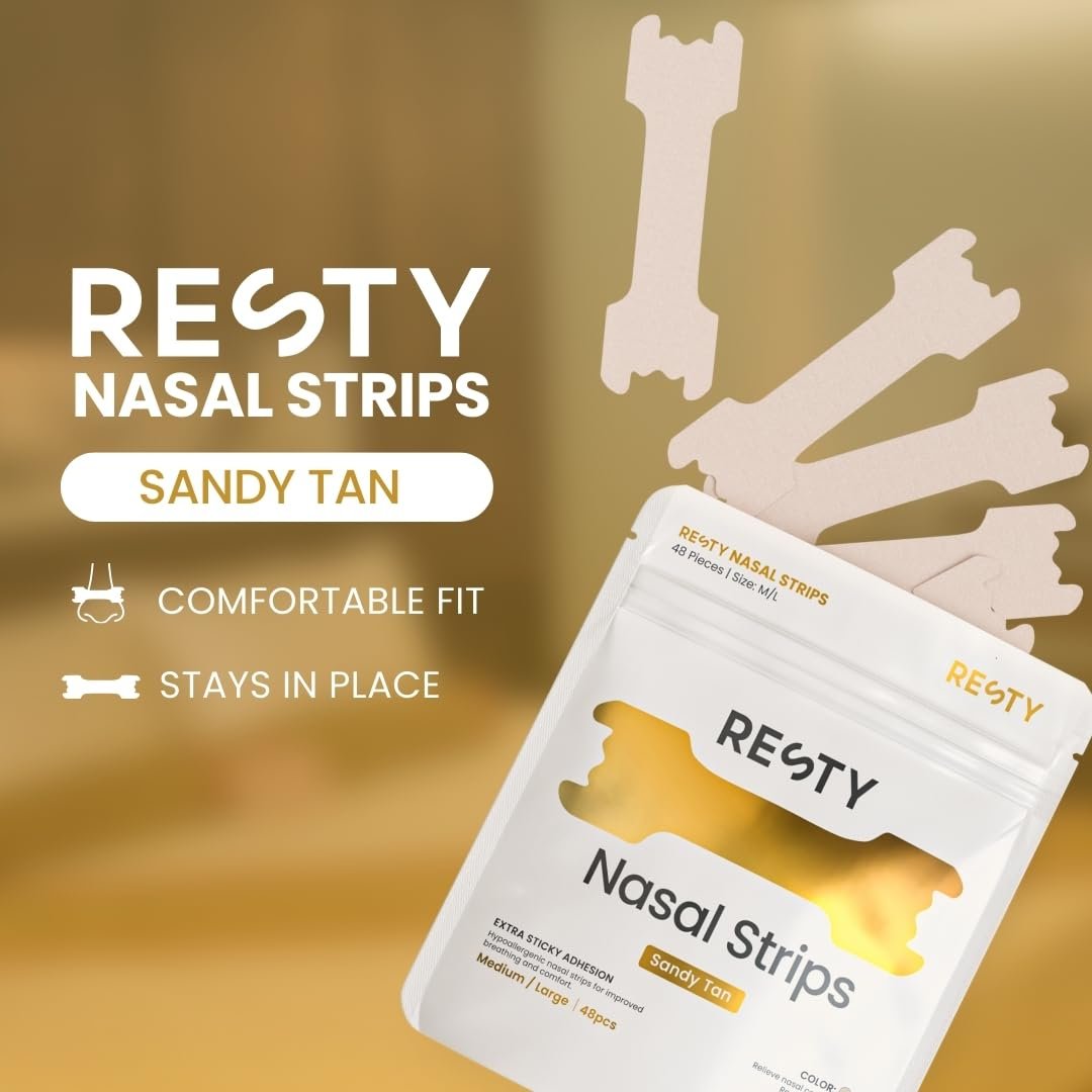 Смужки на ніс Resty Sandy Tan упаковка 48 шт., пластирі проти хропіння, фото №5