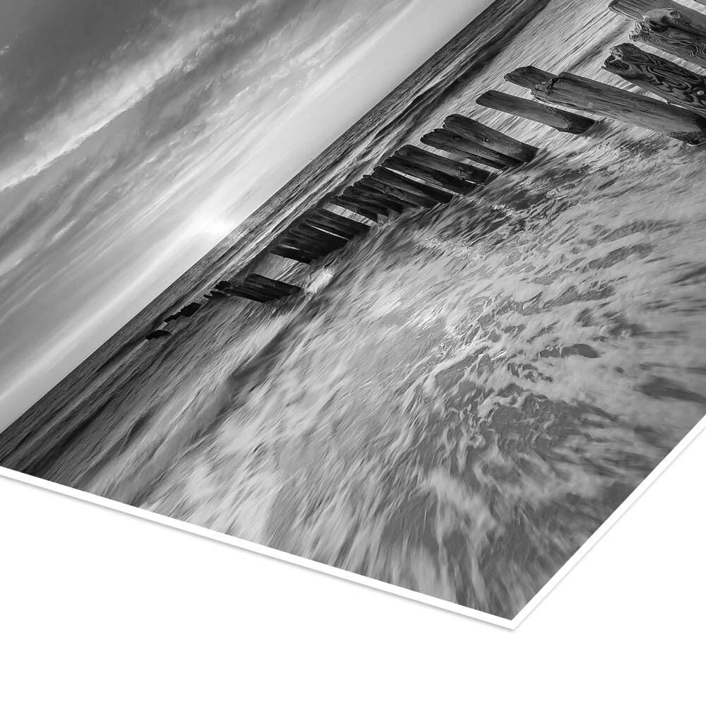 Постер Sunset on the North Sea Heiko Mundel Черно-белый 40 x 60 см, фото №3