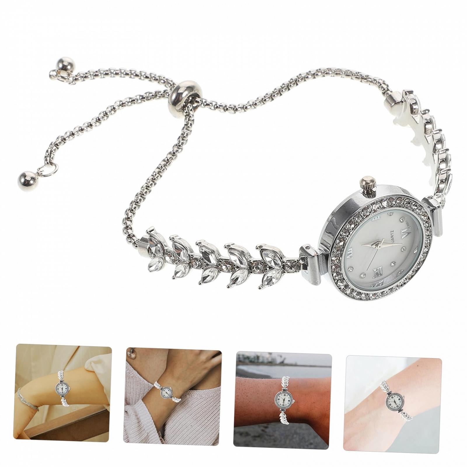 Часы наручные женские OATIPHO Кварцевые с кристаллами и искусственными бриллиантами, фото №8