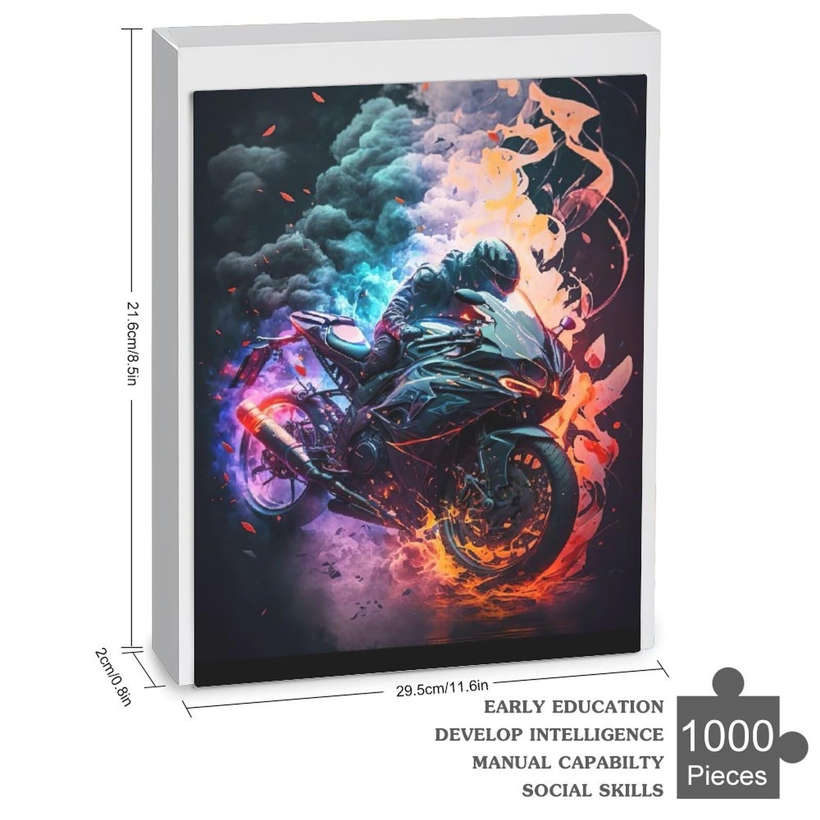 Пазл дерев'яний Мотоцикл 1000 деталей 78 x 53 cm від 12 років, фото №3 Пазл дерев'яний Мотоцикл 1000 деталей 78 x 53 cm від 12 років, фото №3